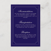 Old Money Navy Ivory Checkered Wedding Details Informatiekaartje (Achterkant)