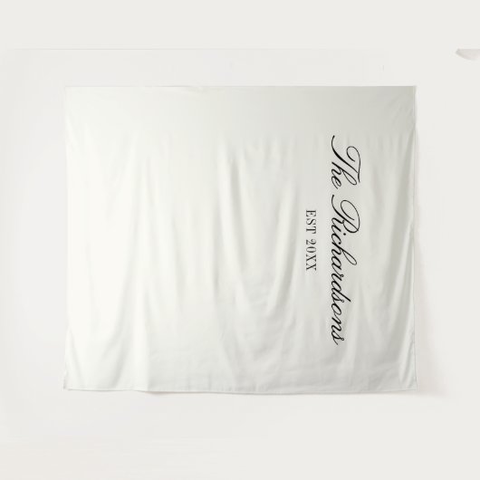 Old Money Personalized Fabric Wedding Welcome Sign Wandkleed (Voorkant (horizontaal))