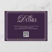 Old Money Plum Wedding Details  Informatiekaartje (Voorkant)