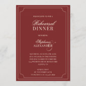 Old Money Red & Ivory Checkered Rehearsal Dinner  Kaart (Achterkant)