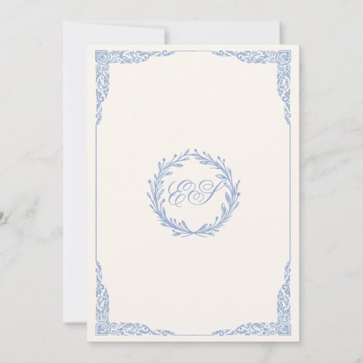 Old Money Regency Floral Tea Party Bridal Shower Kaart (Achterkant)