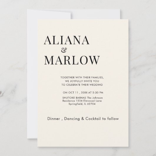 Old Money Retro Zwart-wit geruite bruiloft Kaart (Voorkant)