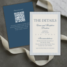 Old Money Script Blue Stripe Wedding Details