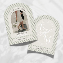 Old Money Script Green Stripe Foto Sla de datum op Kaart