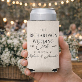 Old Money Social Club Custom Wedding Merch Favor Seltzer Blikjeskoeler