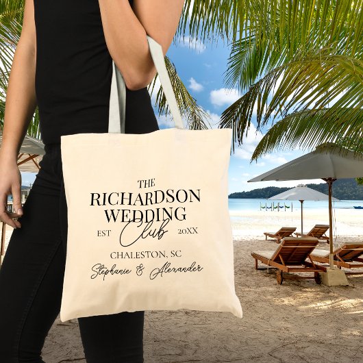 Old Money Social Club Custom Wedding Merch Favor Tote Bag