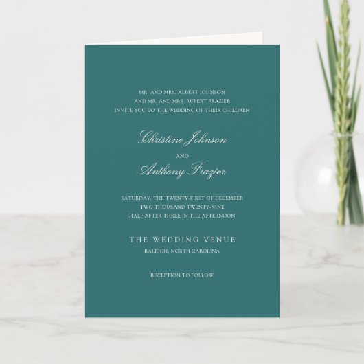 Old Money Teal Classic Wedding (Voorkant)