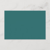 Old Money Teal Classic Wedding Informatiekaartje (Achterkant)