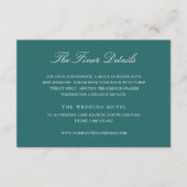 Old Money Teal Classic Wedding Informatiekaartje (Voorkant)