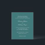 Old Money Teal Classic Wedding Invite<br><div class="desc">A timeless old money style wedding invitation with elegant typography and a classic minimalist layout. Perfect for luxury weddings,  formal events,  and sophisticated celebrations.</div>