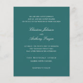 Old Money Teal Classic Wedding Invite (Voorkant)
