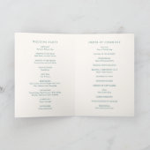 Old Money Teal Classic Wedding Programma (Binnen)