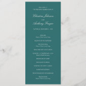 Old Money Teal Classic Wedding Programmakaart (Voorkant)