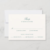Old Money Teal Classic Wedding RSVP Kaartje (Voorkant)