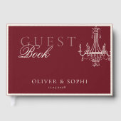 Old Money theme Deep Red Retro Wedding Gastenboek (Voorkant)