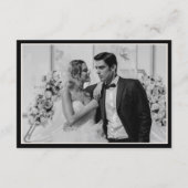Old Money Timeless Black Cream Wedding Photo Bedankkaart (Achterkant)
