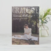 Old Money Two Photo Graduation Announcement Kaart (Staand voorkant)