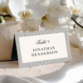 Old Money Wedding Escort Name Card Kaart