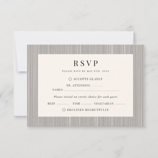 Old Money Wedding RSVP Response Card (Voorkant)