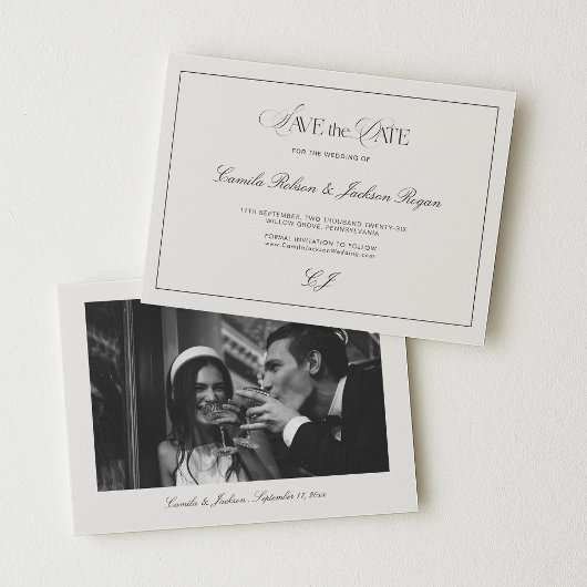 Old Money Wedding Save the Date Kaart