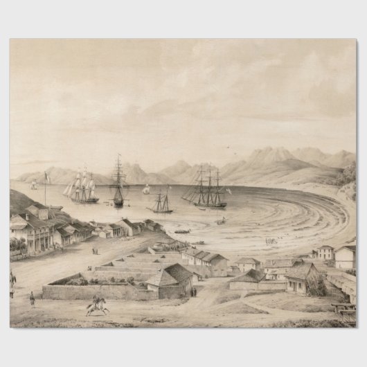 Old Monterey CA Map (1850) Cadeaupapier (Vlak)