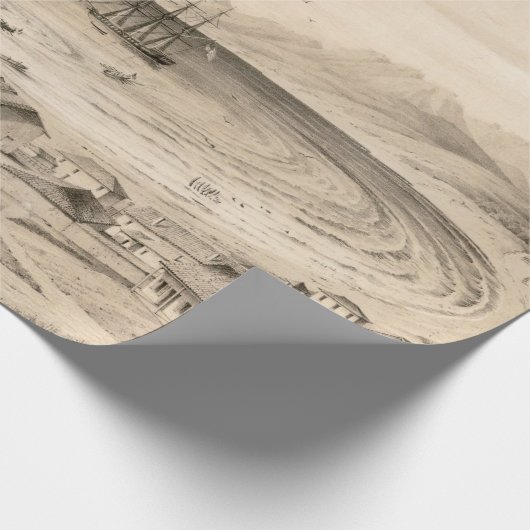 Old Monterey CA Map (1850) Cadeaupapier (Hoek)