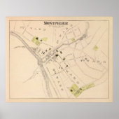 Old Montpelier VT Map (1876) Vermont Capital Poster (Voorkant)