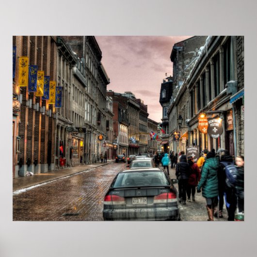 Old Montreal Street Scene Poster (Voorkant)