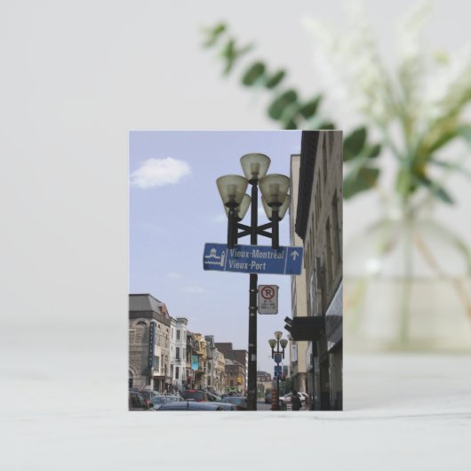 Old Montreal Street Sign Postcard Briefkaart (Staand voorkant)