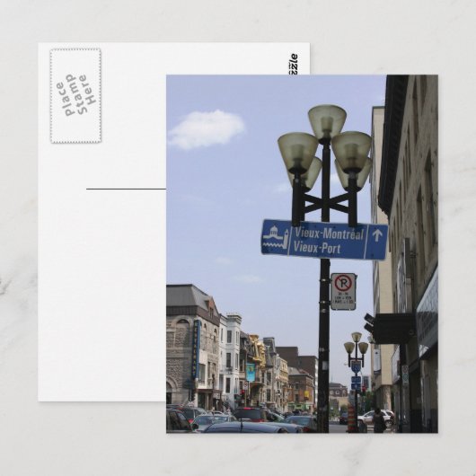 Old Montreal Street Sign Postcard Briefkaart (Voorkant / Achterkant)