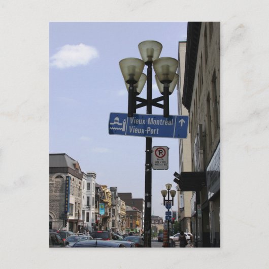 Old Montreal Street Sign Postcard Briefkaart (Voorkant)