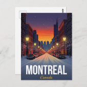 Old Montreal Winter Snowy Street Briefkaart (Voorkant / Achterkant)