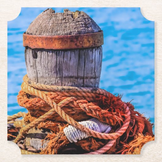 Old Mooring Bollard Kartonnen Onderzetters (Voorkant)