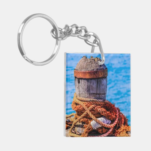 Old Mooring Bollard Sleutelhanger (Voorkant Links)