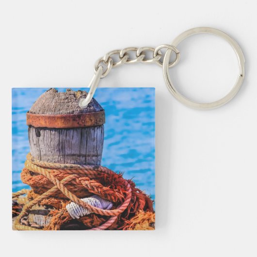 Old Mooring Bollard Sleutelhanger (Achterkant)