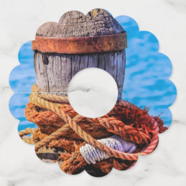 Old Mooring Bollard Wijnglaslabel