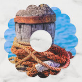 Old Mooring Bollard Wijnglaslabel (Voorkant)