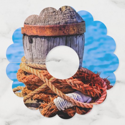 Old Mooring Bollard Wijnglaslabel (Achterkant)