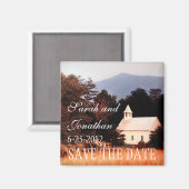 Old Mountain Church Red de datum Magneet (Voorkant / Achterkant)