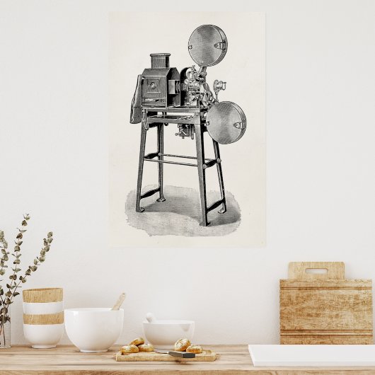 -Old Movie Camera Cinematography Equipment Poster (Keuken)