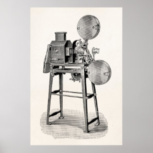 -Old Movie Camera Cinematography Equipment Poster