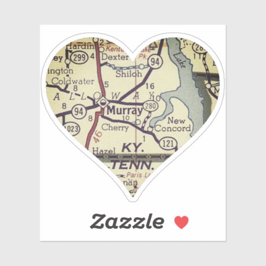 Old Murray KY Map Sticker (Vel)