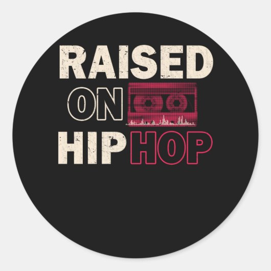 Old Music Rap Childhood Hip Hop Bass Ronde Sticker (Voorkant)