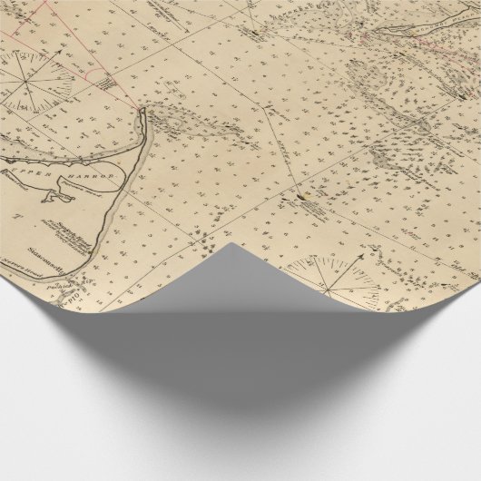 Old Nantucket & Cape Cod Map (1894) Cadeaupapier (Hoek)