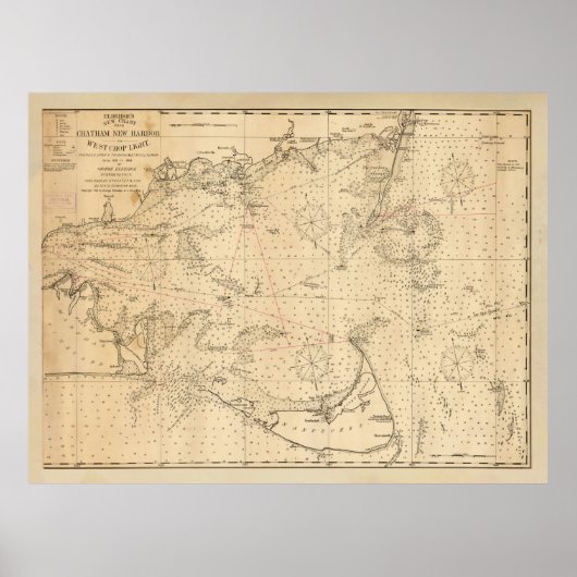 Old Nantucket & Cape Cod Map (1894) Poster (Voorkant)