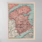 Old New Brunswick Canada Map (1925) Poster (Voorkant)