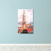 Old New England Canvas Afdruk (Insitu (Houten vloer))