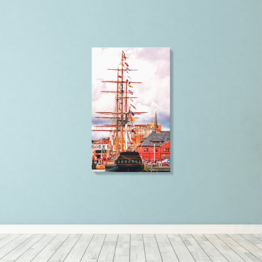 Old New England Canvas Afdruk (Insitu (Houten vloer))