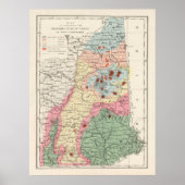 Old New Hampshire Tree Species Map (1877) Poster (Voorkant)