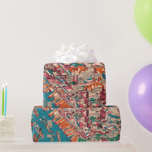 Old New York City Pictorial Map (1925)  Cadeaupapier (Feestgeschenken)